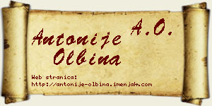 Antonije Olbina vizit kartica